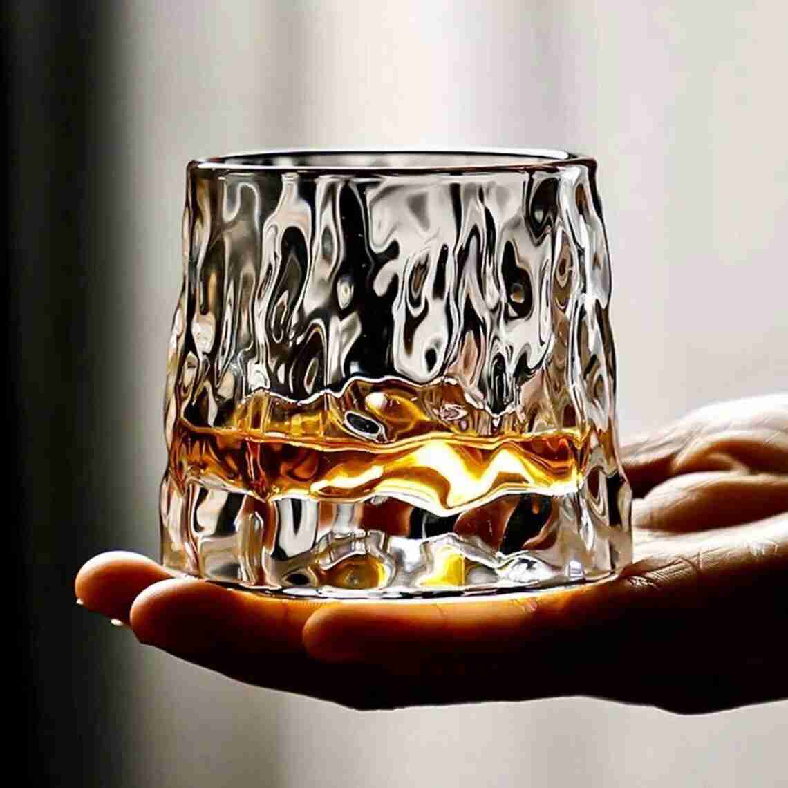 Dancing Whiskey Glass Set of 6 Pcs | Rotable Bottom- Spining Glasses-225 ml