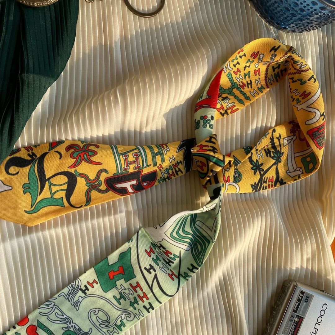 Yellow and Pastel Green Cute Collar Scarve