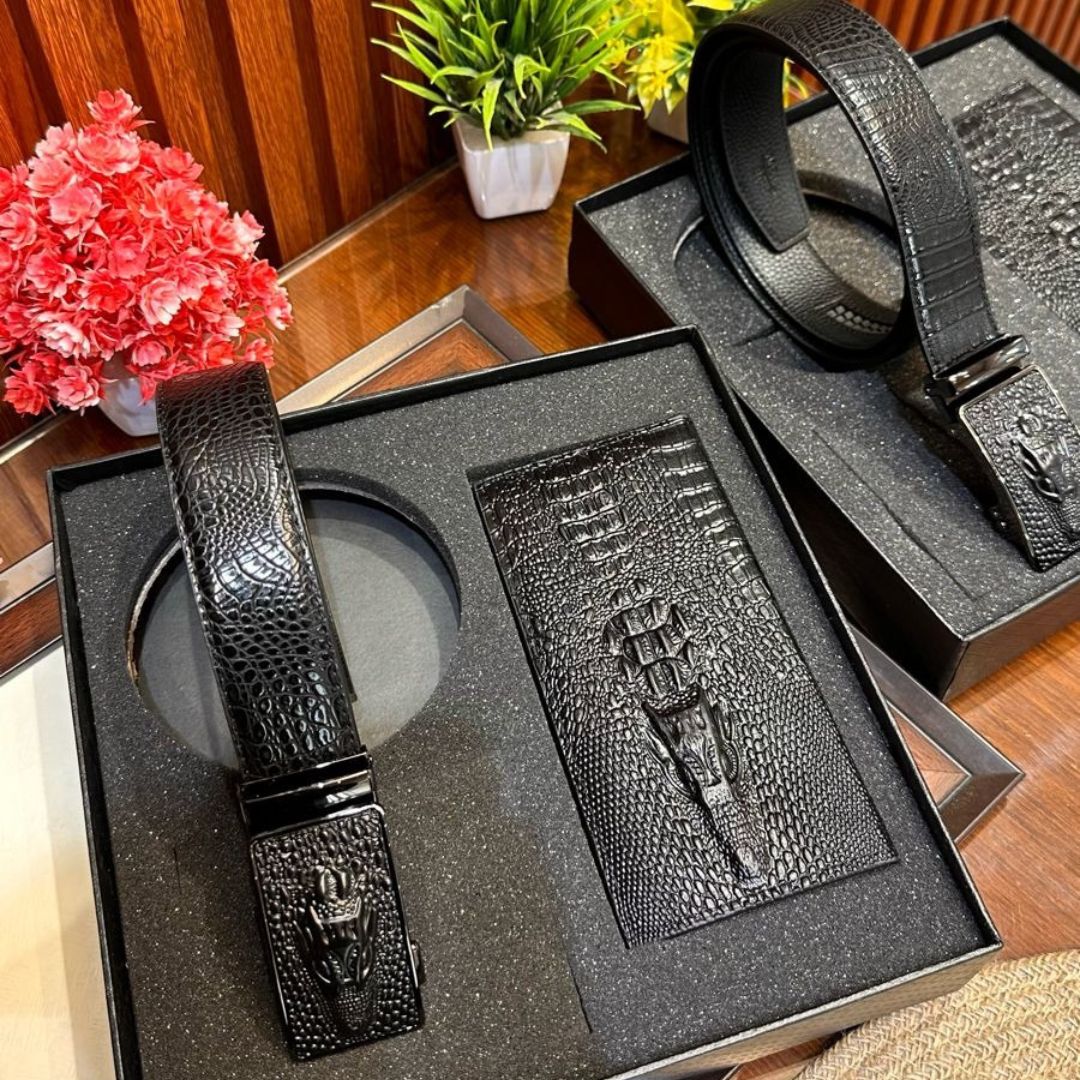 The Premium Big Wallet & Belt Collection Black