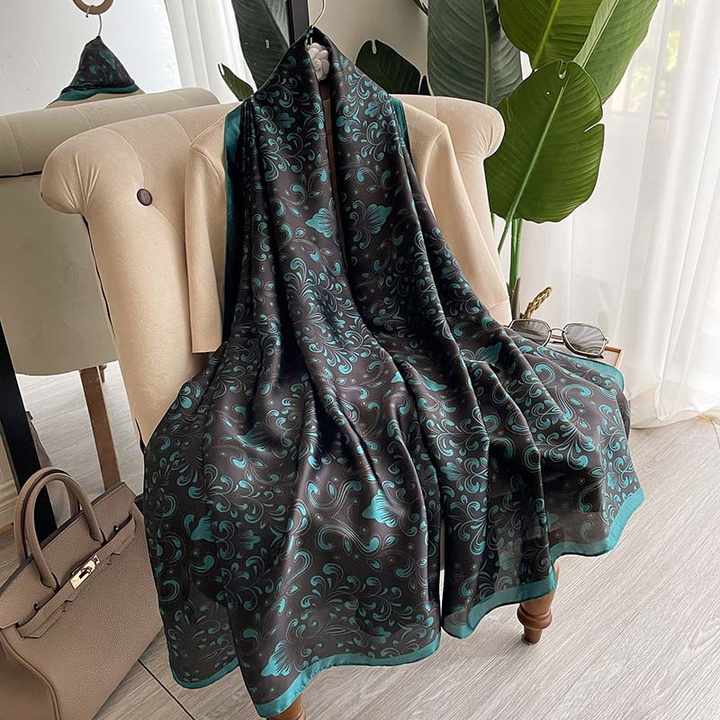 Silk Satin Stoles Summer Scarf Wrap for women f
