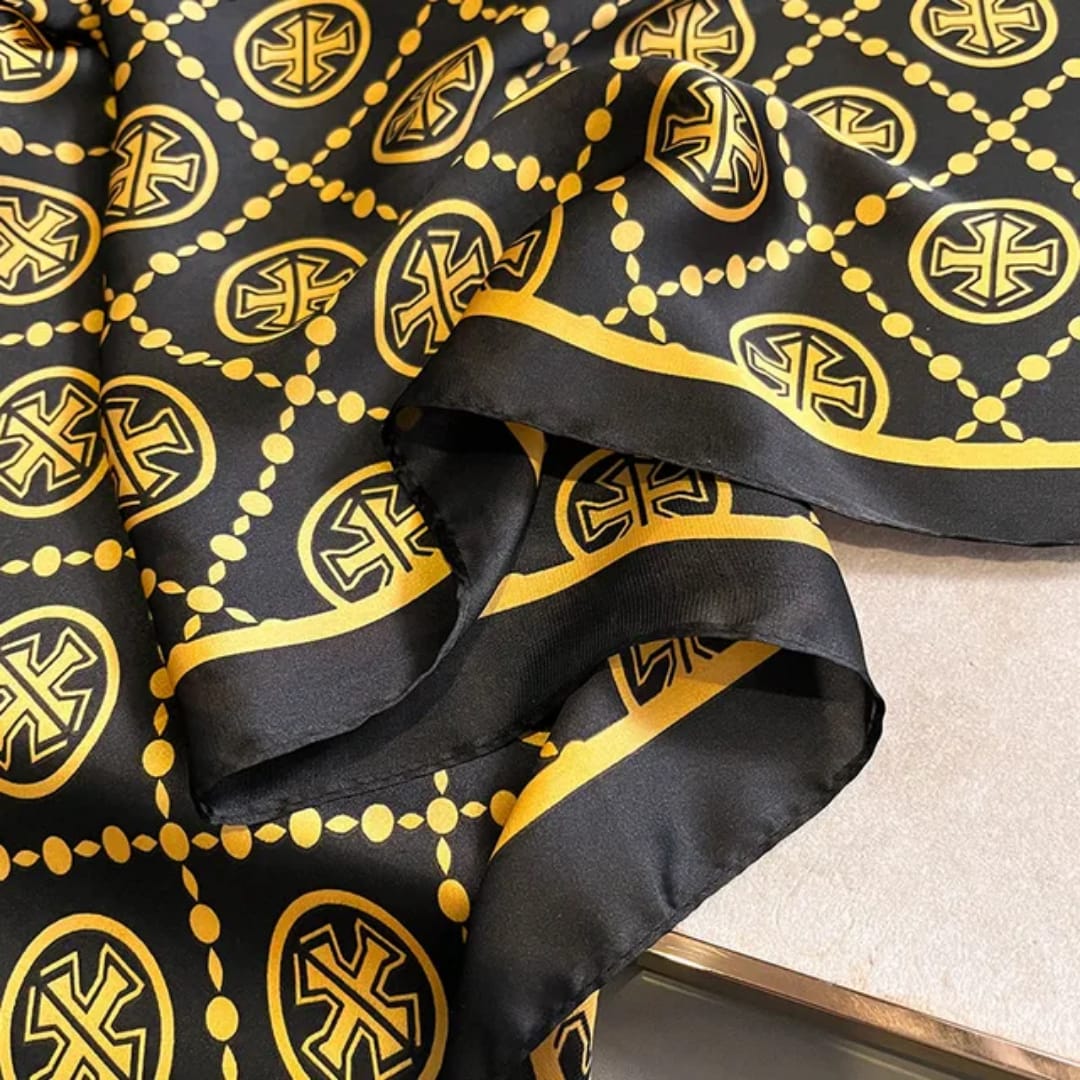 Royal Black & Gold Designer Stole – Luxe Pattern