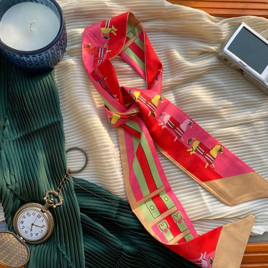 Pink and Red Collar Scarve
