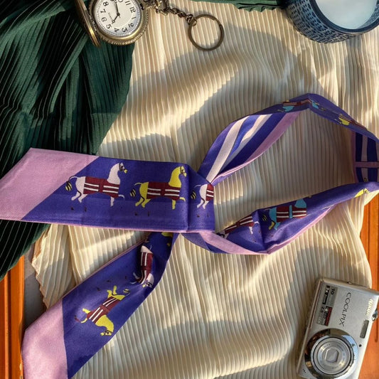 Light Purple Stripes Dual Design Collar Scarve