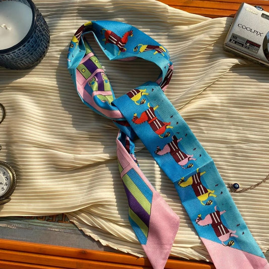 Light Blue and Pink Cute Collar Scarve