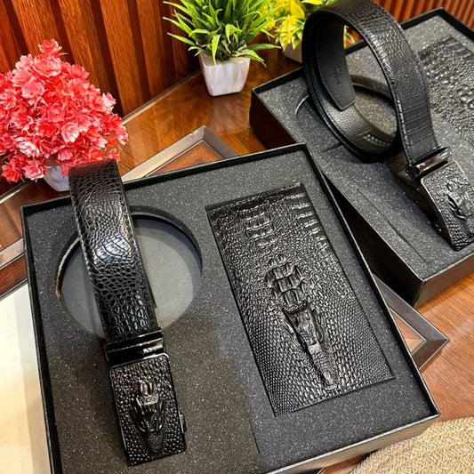 The Premium Big Wallet & Belt Collection Black