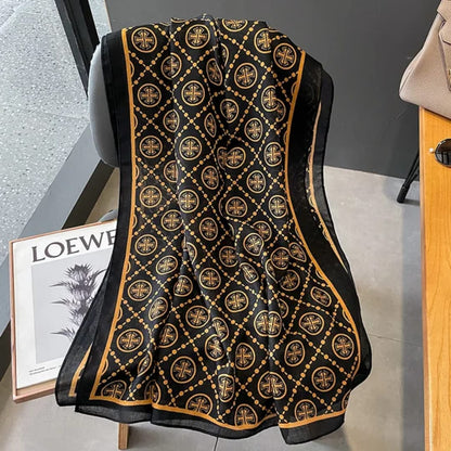 Royal Black & Gold Designer Stole – Luxe Pattern