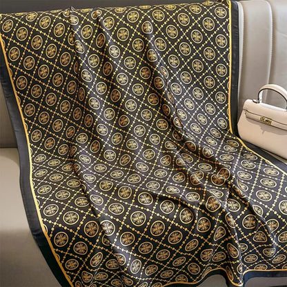 Royal Black & Gold Designer Stole – Luxe Pattern