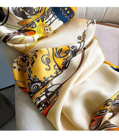 Elegant Printed Silk Scarf in Premium Satin