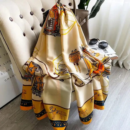 Elegant Printed Silk Scarf in Premium Satin
