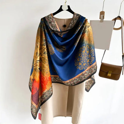 Premium Multicolor Abstract Silk Satin Scarf