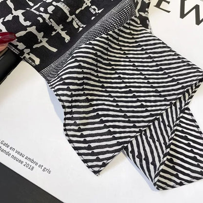 Elegant Black & White Geometric Pattern Scarf